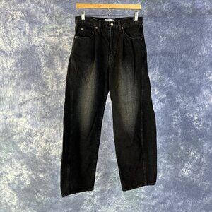 Setto Japan Pleated Black Denim Banave Jeans Sz L